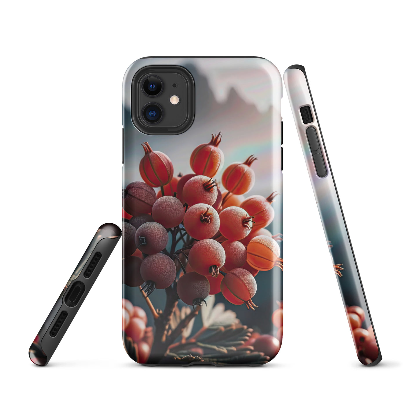 Foto einer Gruppe von Alpenbeeren mit kräftigen Farben und detaillierten Texturen - iPhone Schutzhülle (robust) berge xxx yyy zzz iPhone 11