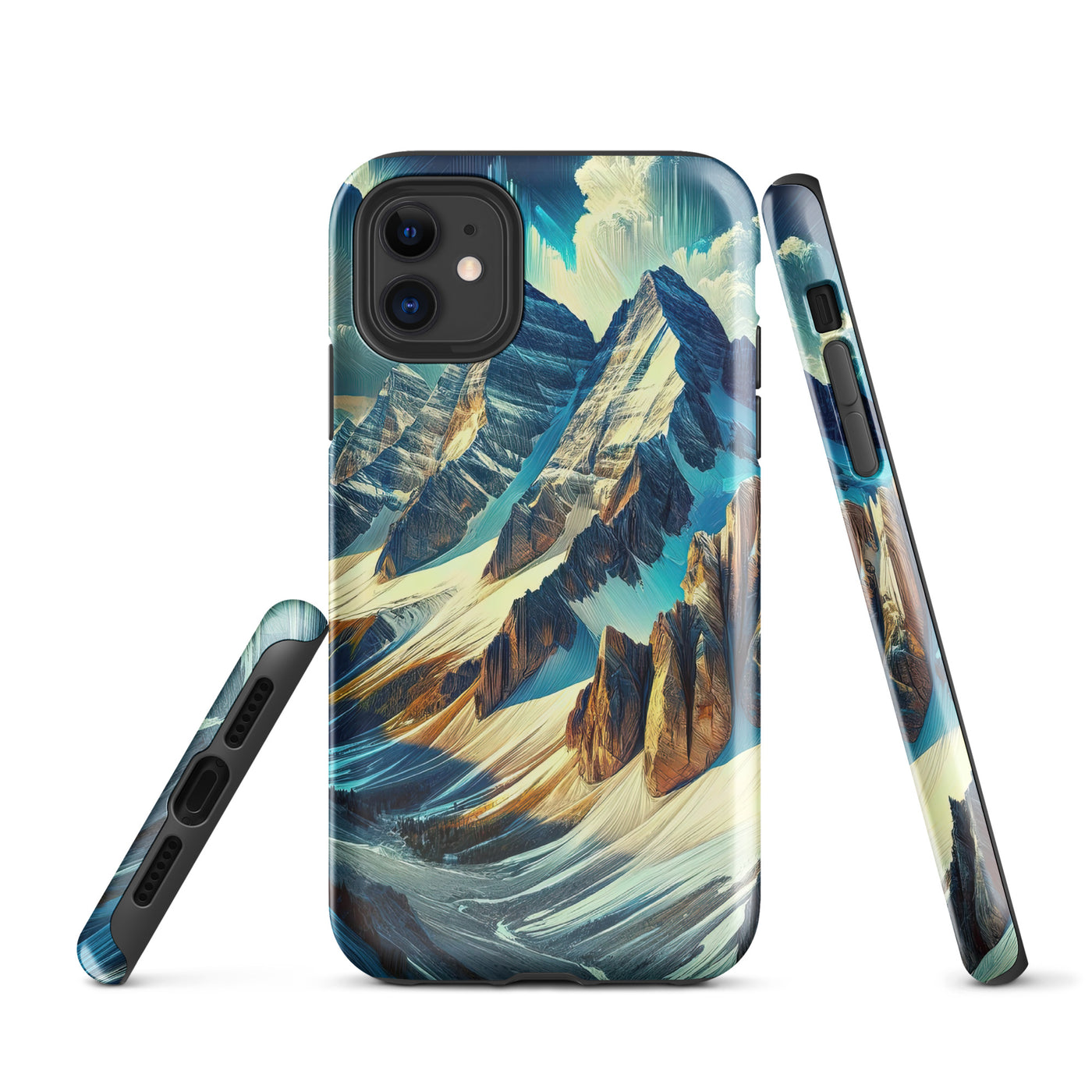 Majestätische Alpen in zufällig ausgewähltem Kunststil - iPhone Schutzhülle (robust) berge xxx yyy zzz iPhone 11