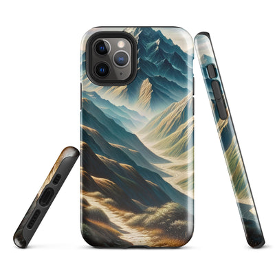 Berglandschaft: Acrylgemälde mit hervorgehobenem Pfad - iPhone Schutzhülle (robust) berge xxx yyy zzz iPhone 11 Pro