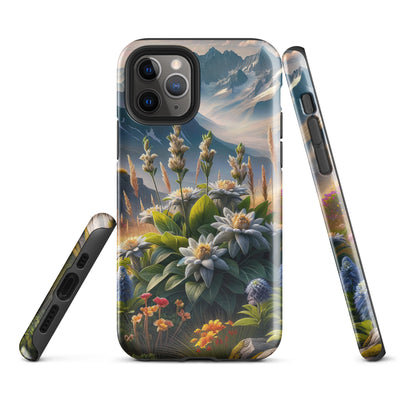 Alpine Flora: Digitales Kunstwerk mit lebendigen Blumen - iPhone Schutzhülle (robust) berge xxx yyy zzz iPhone 11 Pro