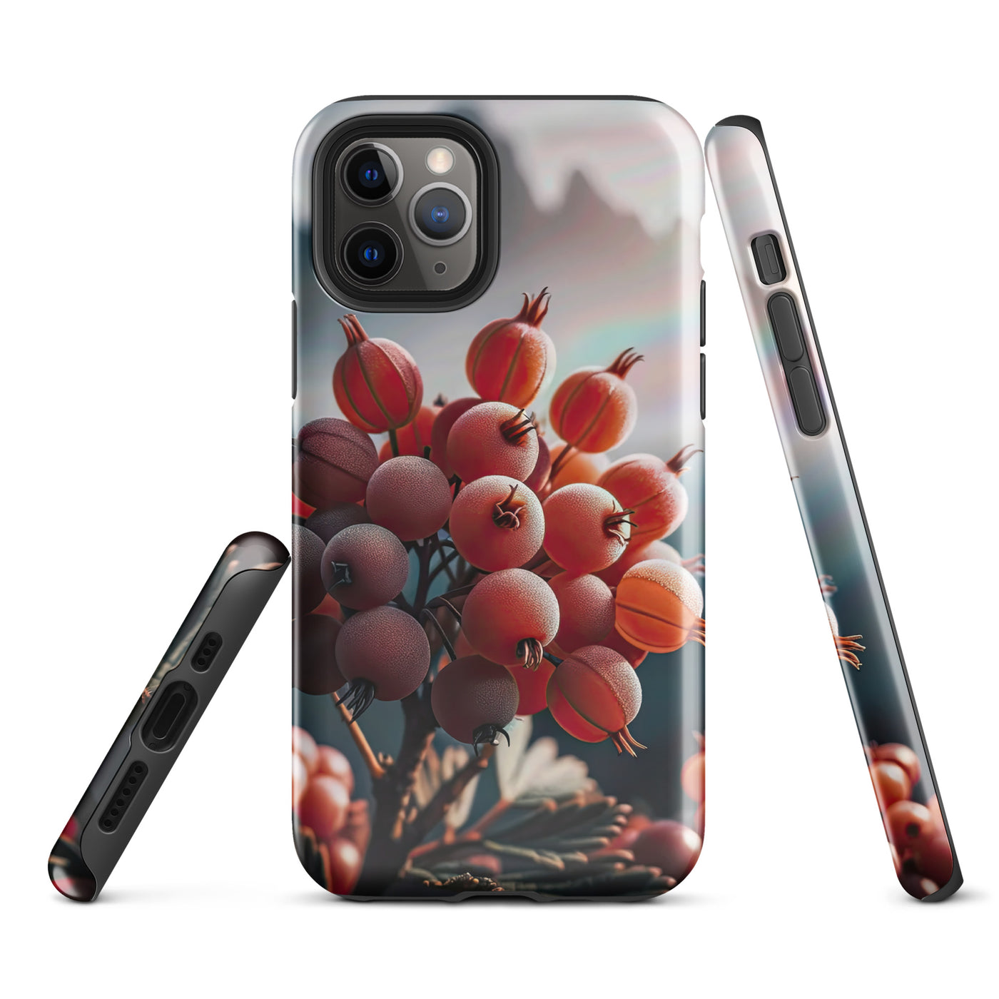 Foto einer Gruppe von Alpenbeeren mit kräftigen Farben und detaillierten Texturen - iPhone Schutzhülle (robust) berge xxx yyy zzz iPhone 11 Pro