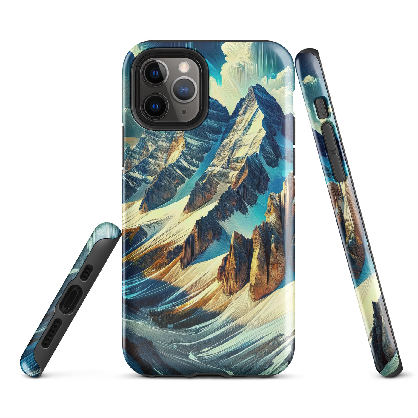 Majestätische Alpen in zufällig ausgewähltem Kunststil - iPhone Schutzhülle (robust) berge xxx yyy zzz iPhone 11 Pro