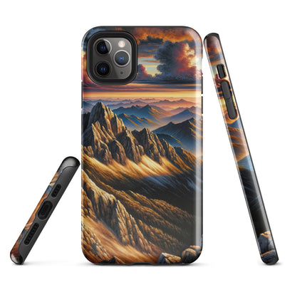 Alpen in Abenddämmerung: Acrylgemälde mit beleuchteten Berggipfeln - iPhone Schutzhülle (robust) berge xxx yyy zzz iPhone 11 Pro Max