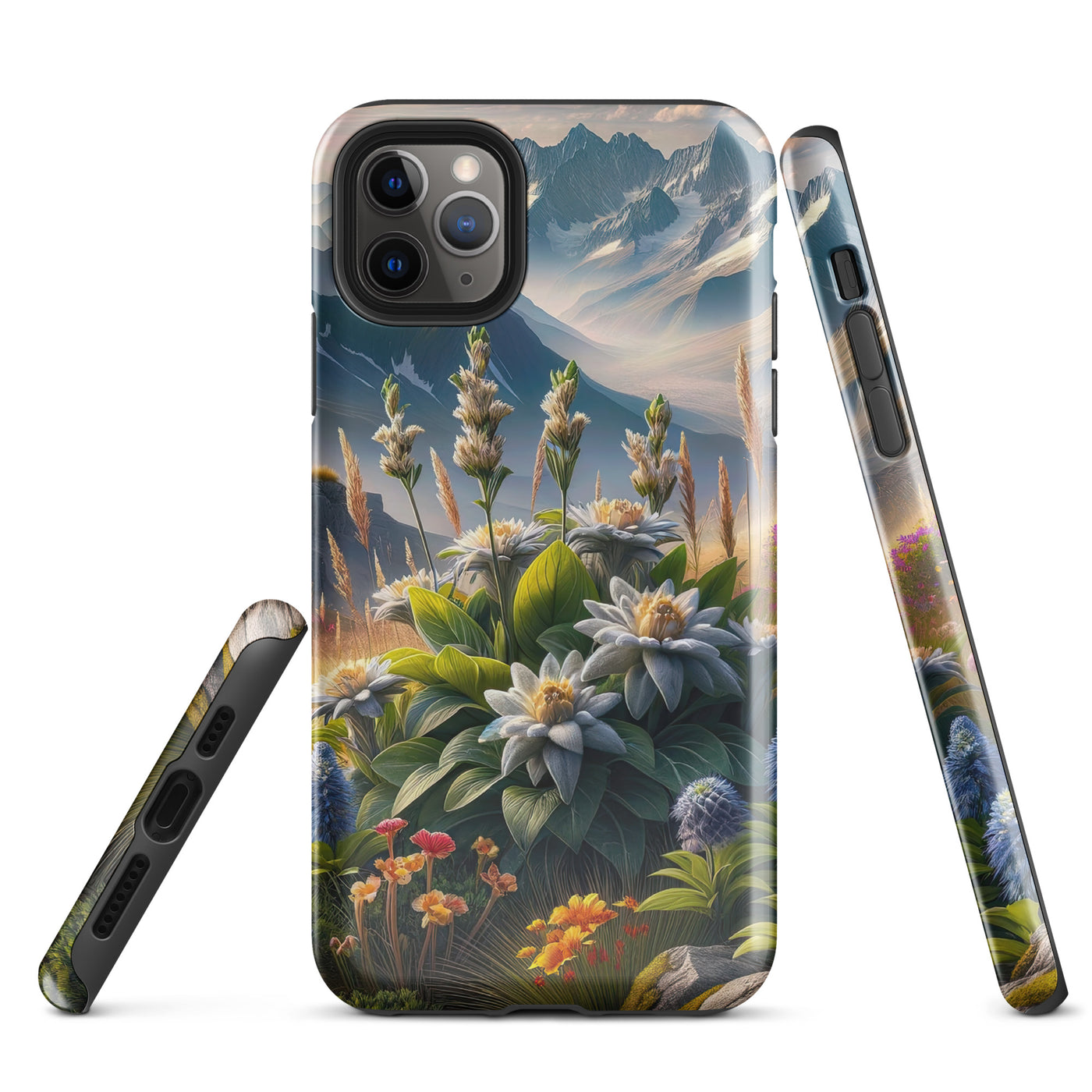 Alpine Flora: Digitales Kunstwerk mit lebendigen Blumen - iPhone Schutzhülle (robust) berge xxx yyy zzz iPhone 11 Pro Max