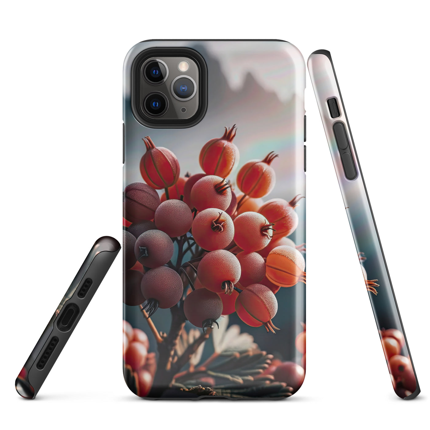 Foto einer Gruppe von Alpenbeeren mit kräftigen Farben und detaillierten Texturen - iPhone Schutzhülle (robust) berge xxx yyy zzz iPhone 11 Pro Max