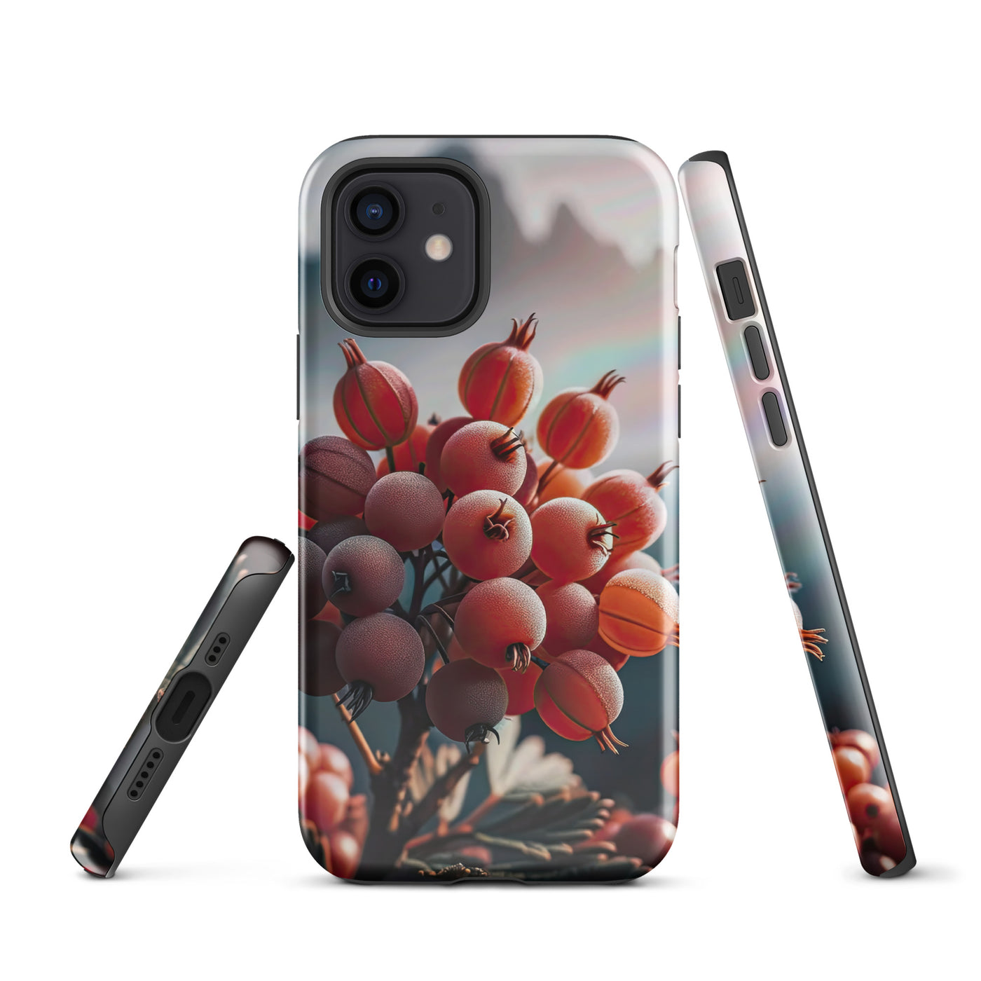 Foto einer Gruppe von Alpenbeeren mit kräftigen Farben und detaillierten Texturen - iPhone Schutzhülle (robust) berge xxx yyy zzz iPhone 12