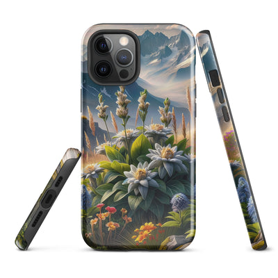 Alpine Flora: Digitales Kunstwerk mit lebendigen Blumen - iPhone Schutzhülle (robust) berge xxx yyy zzz iPhone 12 Pro Max