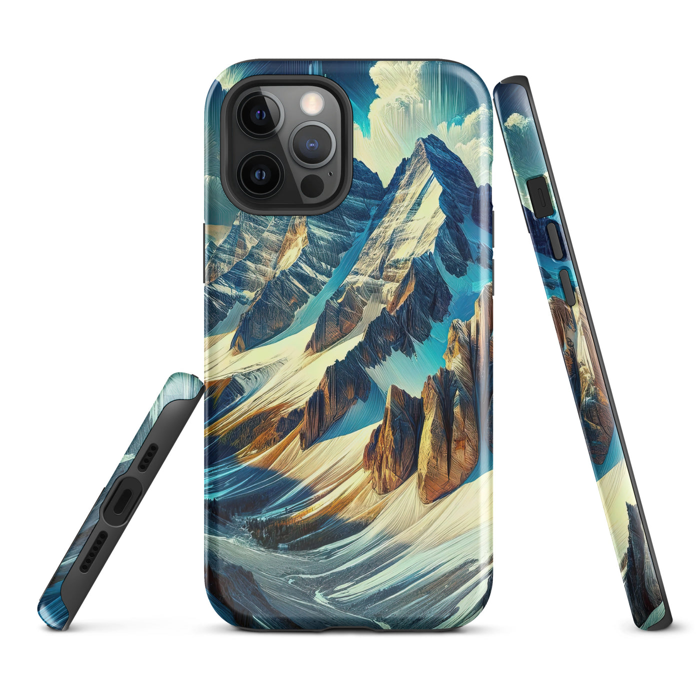 Majestätische Alpen in zufällig ausgewähltem Kunststil - iPhone Schutzhülle (robust) berge xxx yyy zzz iPhone 12 Pro Max