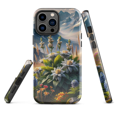 Alpine Flora: Digitales Kunstwerk mit lebendigen Blumen - iPhone Schutzhülle (robust) berge xxx yyy zzz iPhone 13 Pro Max