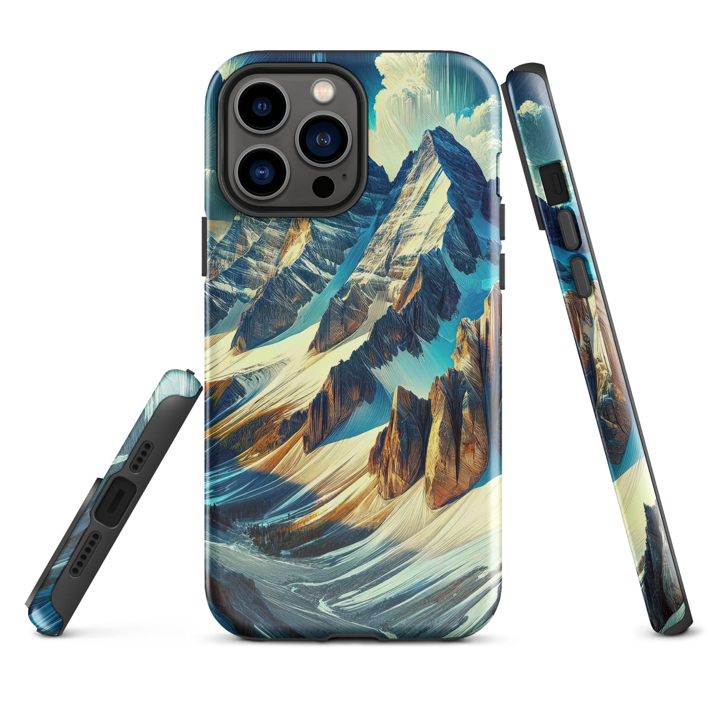 Majestätische Alpen in zufällig ausgewähltem Kunststil - iPhone Schutzhülle (robust) berge xxx yyy zzz iPhone 13 Pro Max