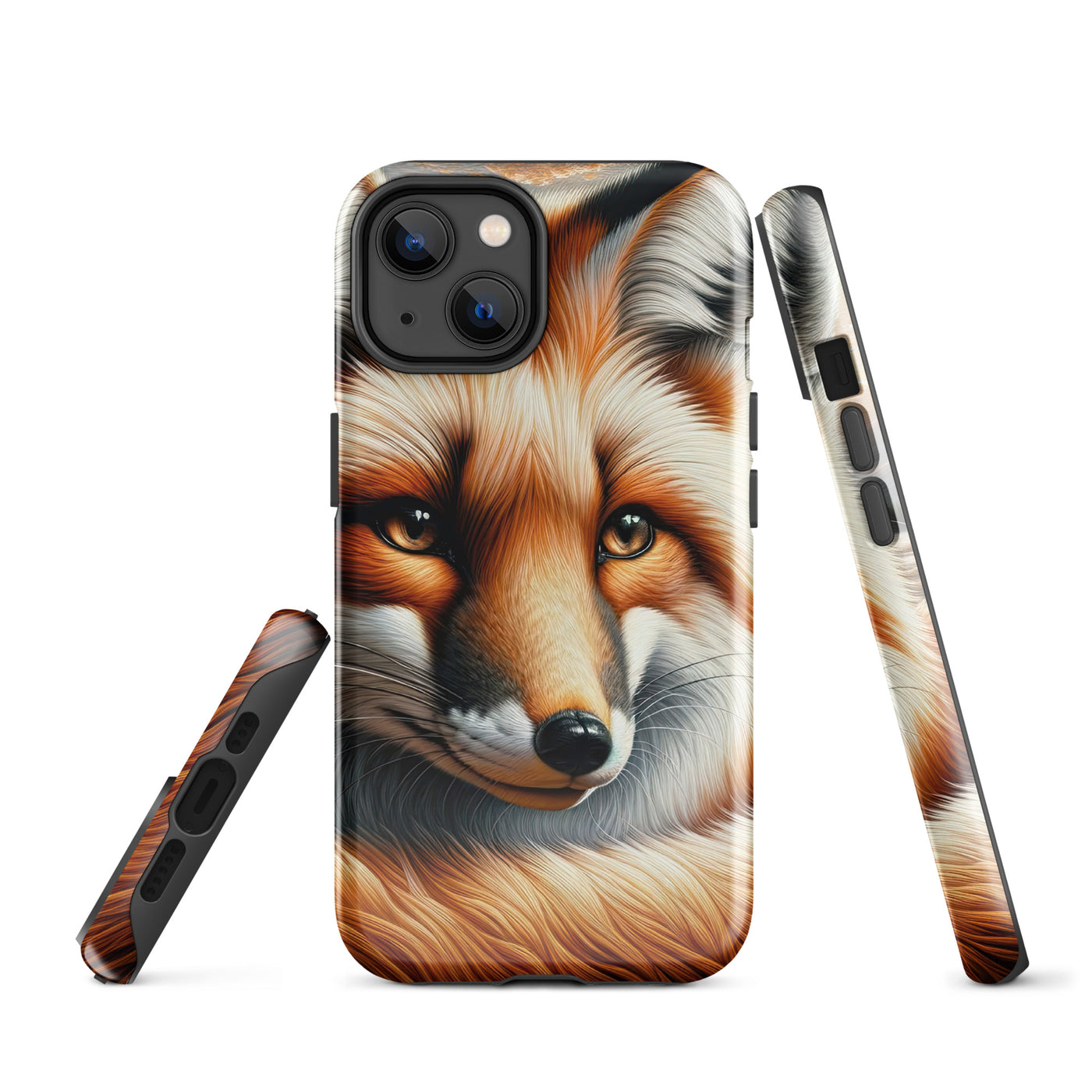 Ölgemälde eines nachdenklichen Fuchses mit weisem Blick - iPhone Schutzhülle (robust) camping xxx yyy zzz iPhone 14