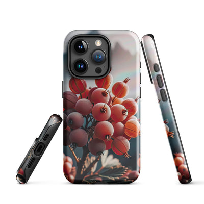 Foto einer Gruppe von Alpenbeeren mit kräftigen Farben und detaillierten Texturen - iPhone Schutzhülle (robust) berge xxx yyy zzz iPhone 15 Pro