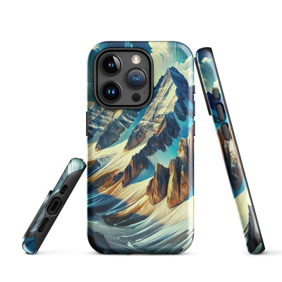 Majestätische Alpen in zufällig ausgewähltem Kunststil - iPhone Schutzhülle (robust) berge xxx yyy zzz iPhone 15 Pro