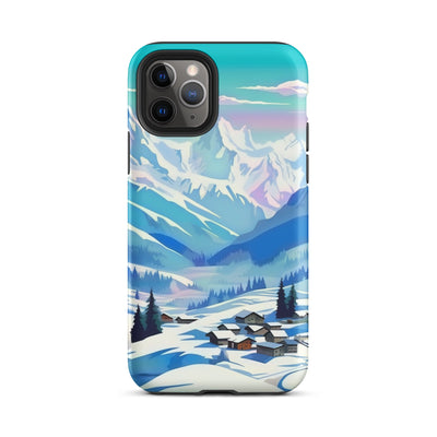 Berge und Schnee - Landschaft - iPhone Schutzhülle (robust) ski xxx iPhone 11 Pro