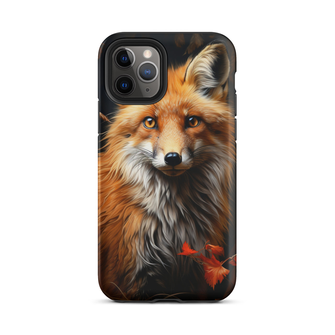 Fuchs Porträt und Herbstblätter - Malerei - iPhone Schutzhülle (robust) camping xxx iPhone 11 Pro