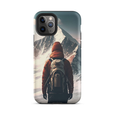 Wanderer von hinten vor einem Berg - Malerei - iPhone Schutzhülle (robust) berge xxx iPhone 11 Pro