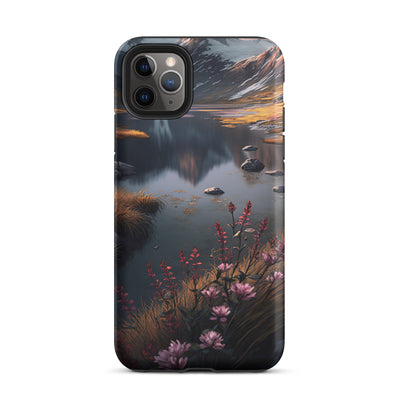 Berge, Bergsee und Blumen - iPhone Schutzhülle (robust) berge xxx iPhone 11 Pro Max