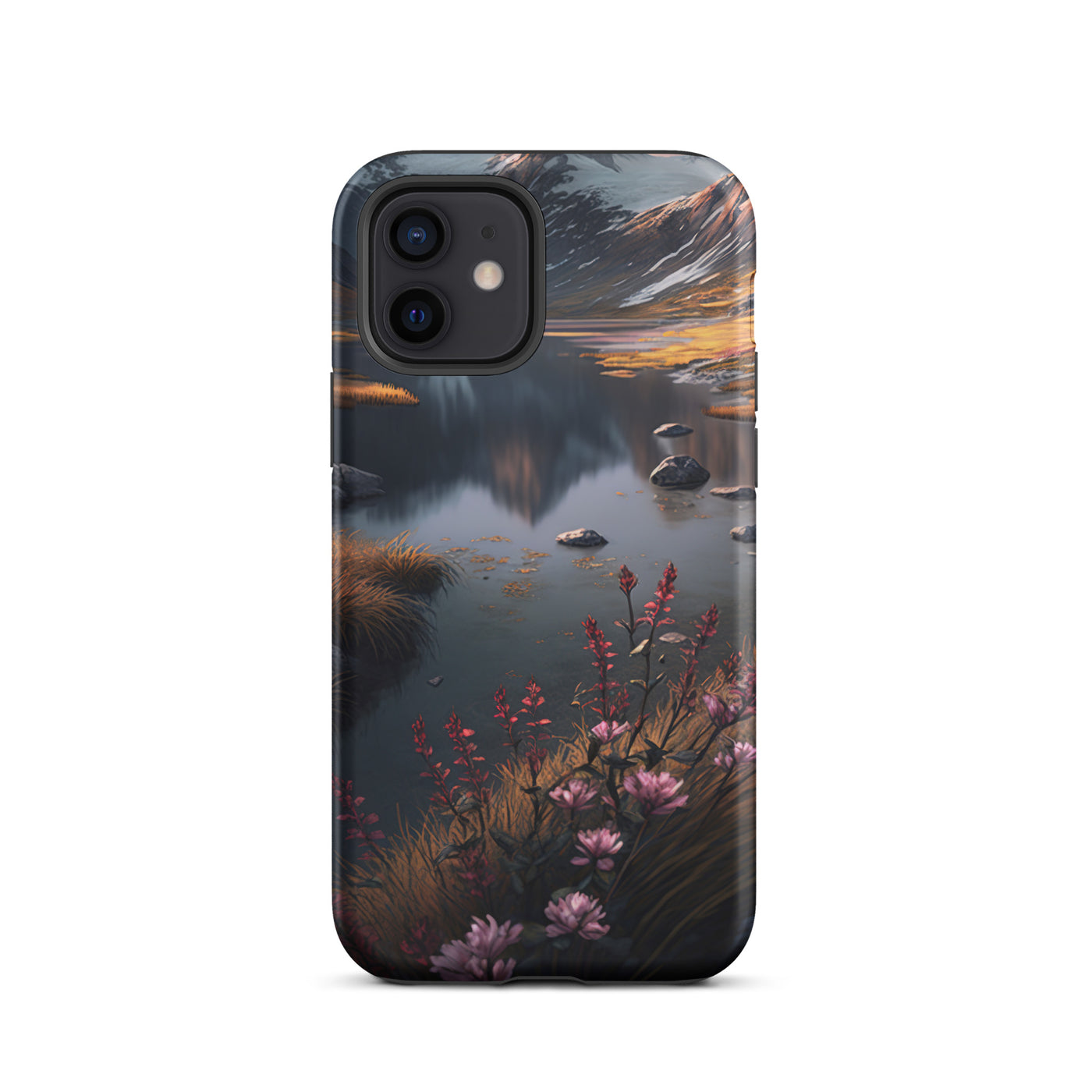 Berge, Bergsee und Blumen - iPhone Schutzhülle (robust) berge xxx iPhone 12