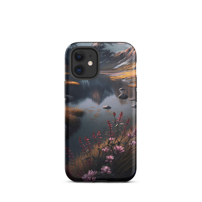 Berge, Bergsee und Blumen - iPhone Schutzhülle (robust) berge xxx iPhone 12 mini