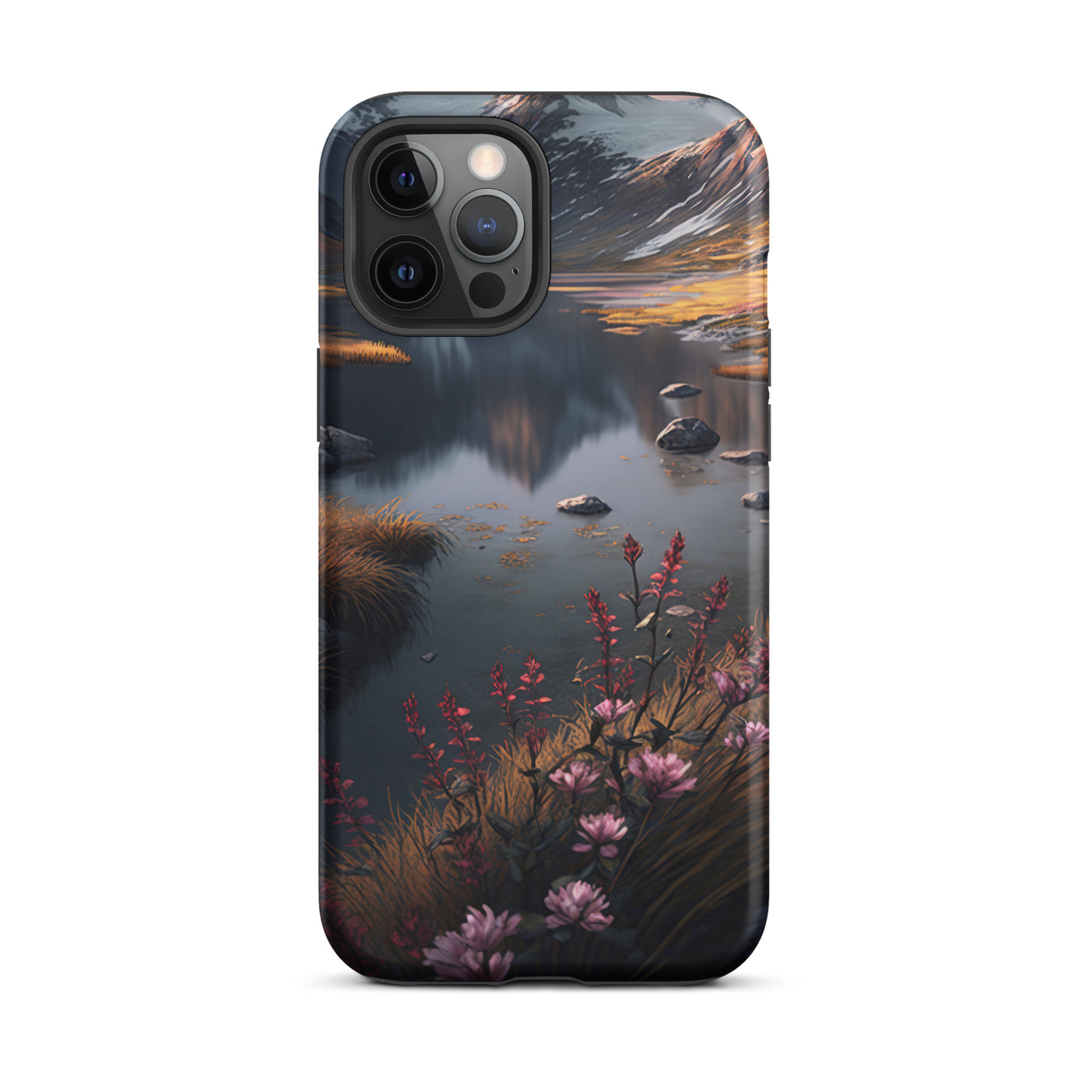 Berge, Bergsee und Blumen - iPhone Schutzhülle (robust) berge xxx iPhone 12 Pro Max