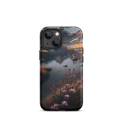 Berge, Bergsee und Blumen - iPhone Schutzhülle (robust) berge xxx iPhone 13 mini