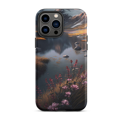 Berge, Bergsee und Blumen - iPhone Schutzhülle (robust) berge xxx iPhone 13 Pro Max