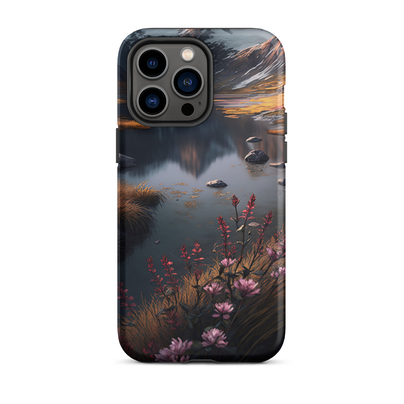 Berge, Bergsee und Blumen - iPhone Schutzhülle (robust) berge xxx iPhone 14 Pro Max