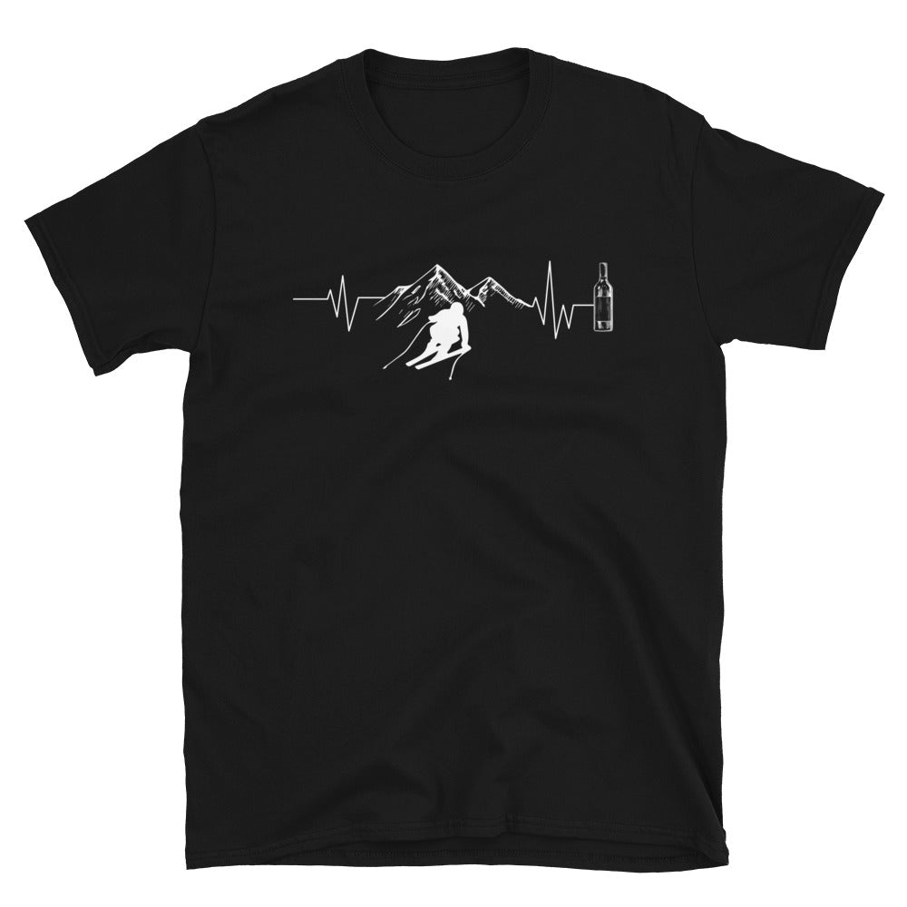 Herzschlag Berge, Wein Und Ski - (S.K) - T-Shirt (Unisex) klettern Schwarz