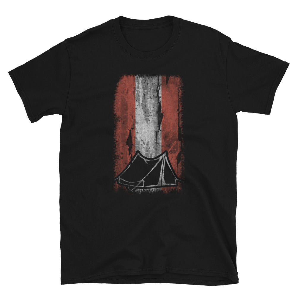 Österreich-Flagge 1 Und Camping - T-Shirt (Unisex) camping Black