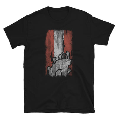 Österreich-Flagge Und Klettern - T-Shirt (Unisex) klettern Black