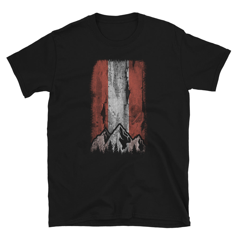 Österreichische Flagge Und Berg - T-Shirt (Unisex) berge Black