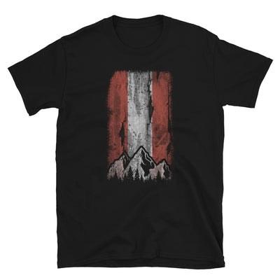 Österreichische Flagge Und Berg - T-Shirt (Unisex) berge Black