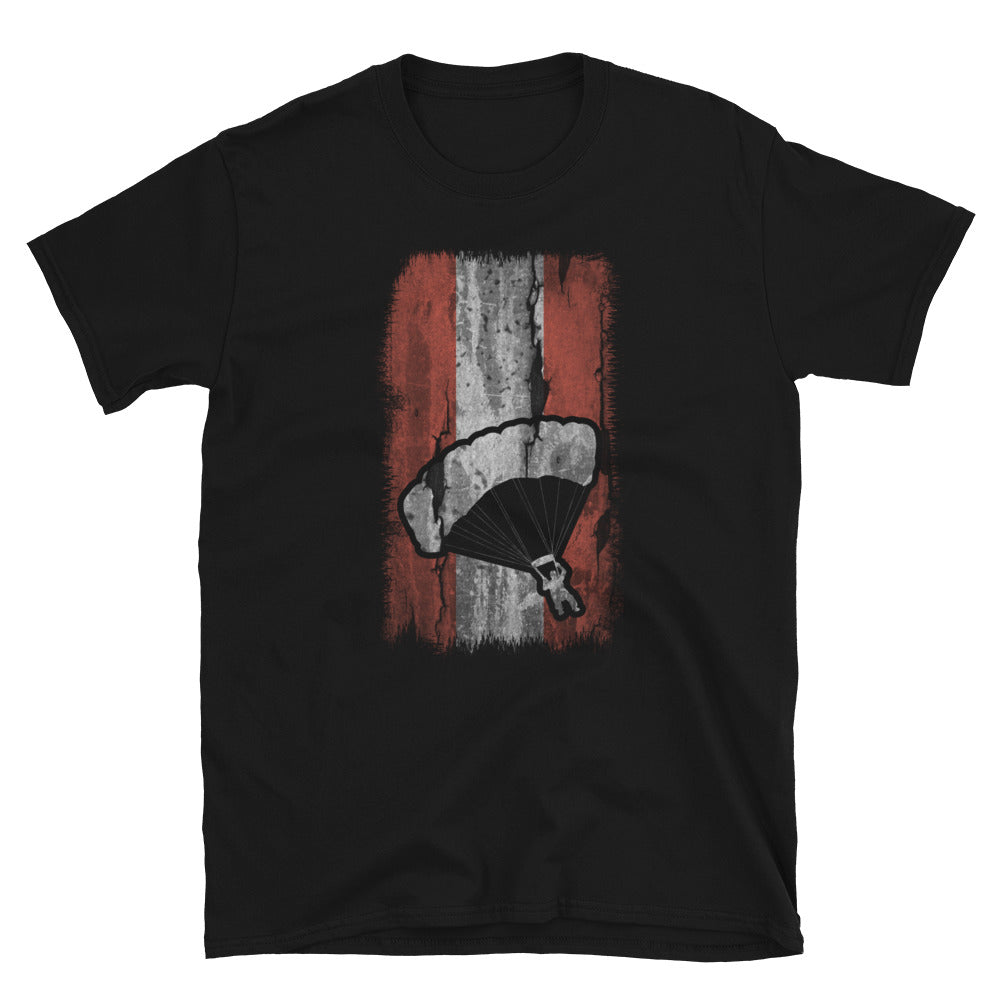 Österreich-Flagge Und Gleitschirmfliegen - T-Shirt (Unisex) berge Black