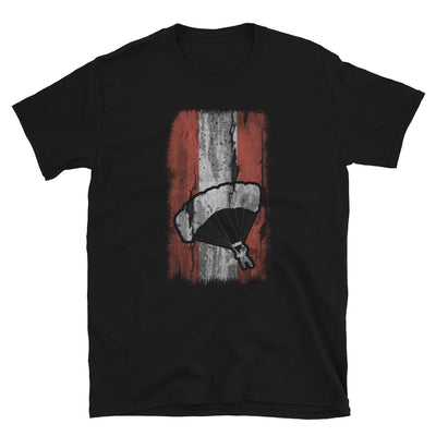 Österreich-Flagge Und Gleitschirmfliegen - T-Shirt (Unisex) berge Black