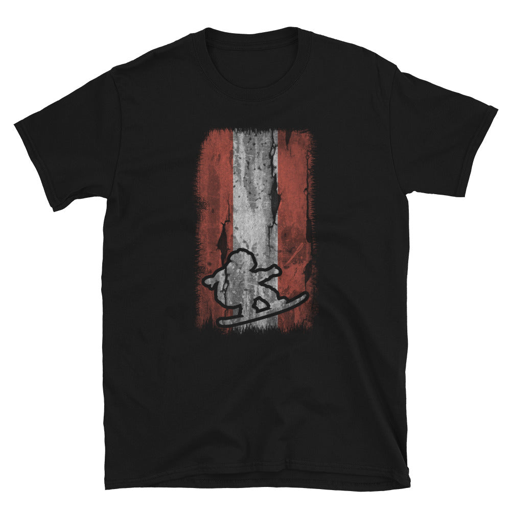 Österreichische Flagge Und Snowboarden - T-Shirt (Unisex) snowboarden Black