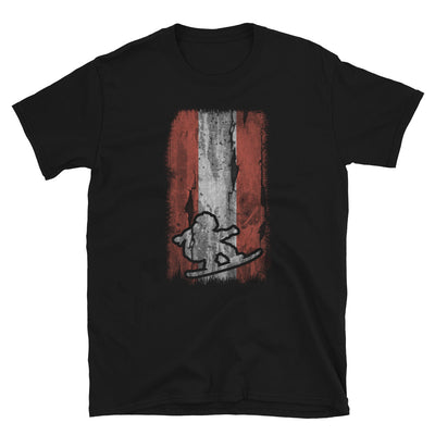 Österreichische Flagge Und Snowboarden - T-Shirt (Unisex) snowboarden Black