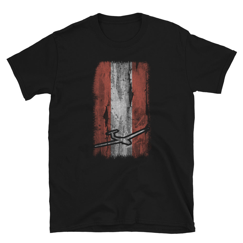 Österreichische Flagge Und Segelflugzeug - T-Shirt (Unisex) berge Black