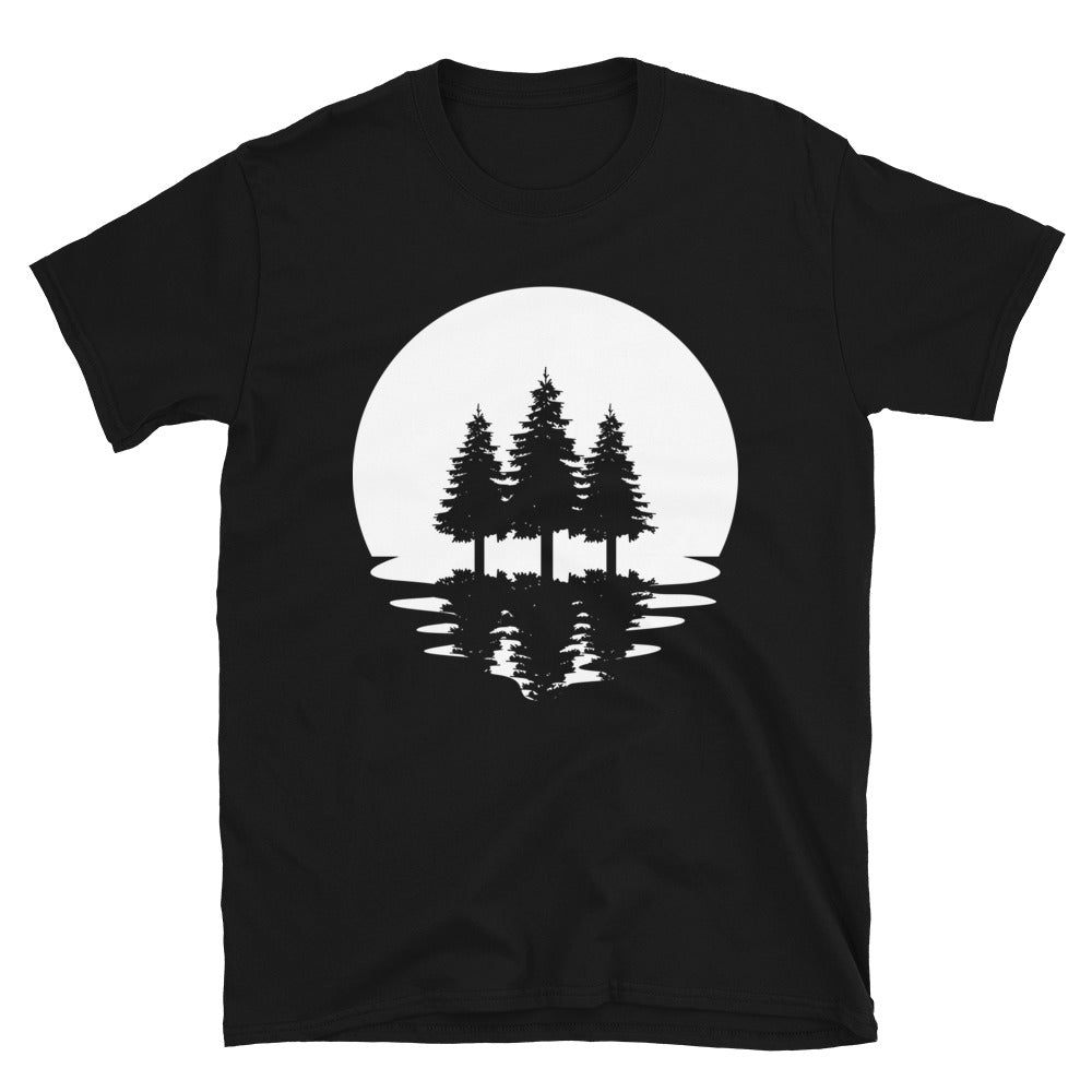 Kreis Und Spiegelung – Bäume - T-Shirt (Unisex) camping Black