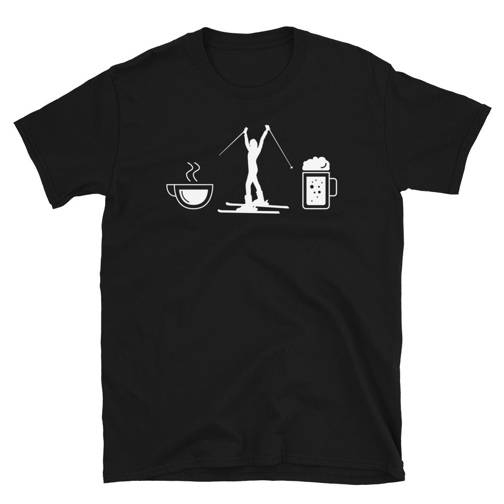 Kaffee, Bier Und Skifahren - T-Shirt (Unisex) klettern ski Black