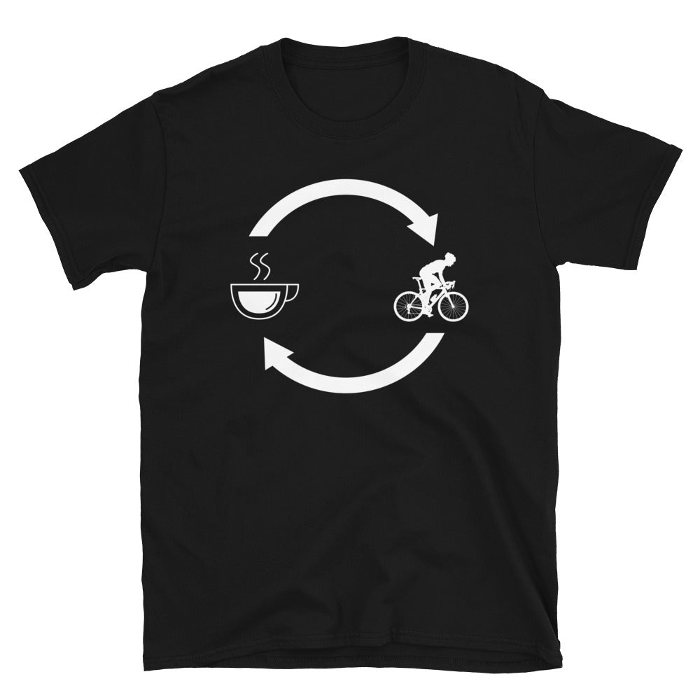 Kaffee, Pfeile Laden Und Radfahren 1 - T-Shirt (Unisex) fahrrad Black