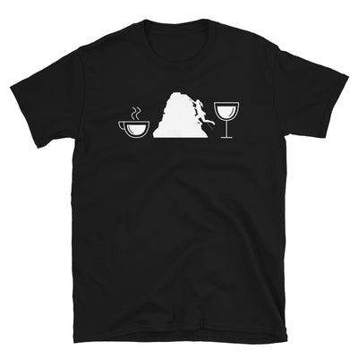 Kaffee, Wein Und Klettern - T-Shirt (Unisex) klettern Black