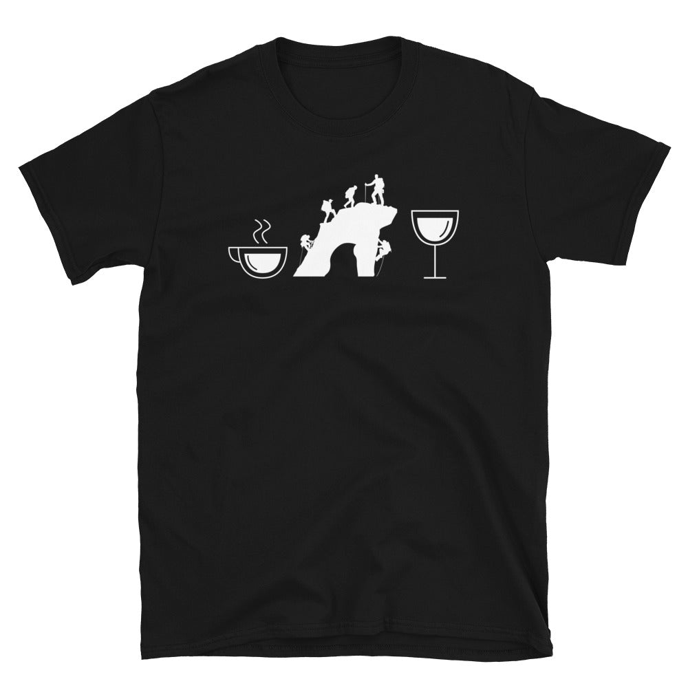 Kaffee, Wein Und Klettern - T-Shirt (Unisex) klettern Black