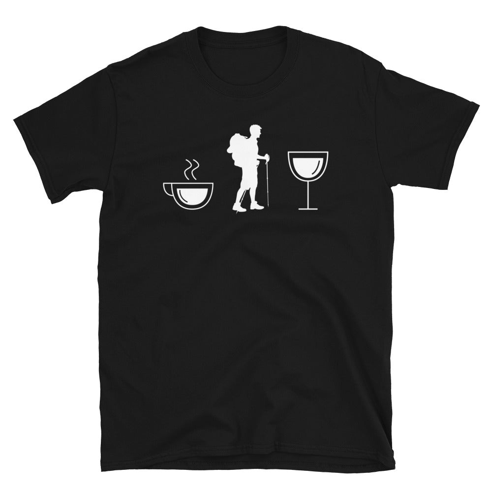 Kaffee, Wein Und Wandern - T-Shirt (Unisex) wandern Black