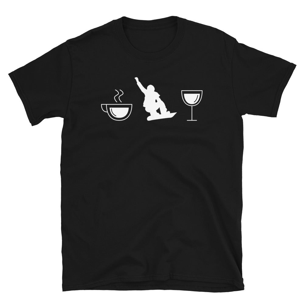 Kaffee, Wein Und Snowboarden - T-Shirt (Unisex) snowboarden Black