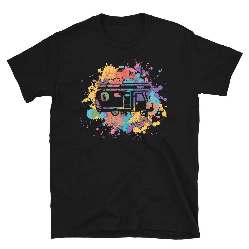 Buntes Planschen Und Camping - T-Shirt (Unisex) camping Black