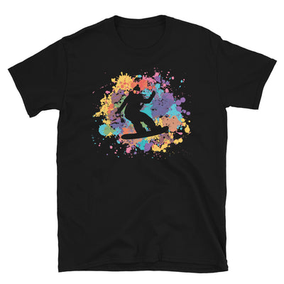 Buntes Spritzen Und Snowboarden 1 - T-Shirt (Unisex) snowboarden Black