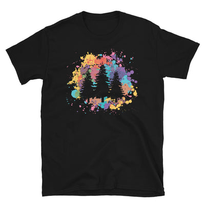 Buntes Spritzen Und Baum - T-Shirt (Unisex) camping Black