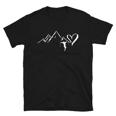 Herz - Berg - Skifahren - T-Shirt (Unisex) klettern ski Black