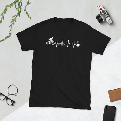 Herzschlag, Kaffee Und Radfahren - T-Shirt (Unisex) fahrrad Black