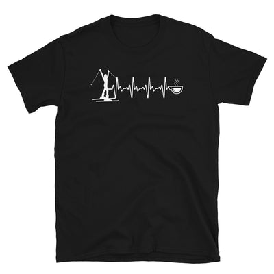 Herzschlag, Kaffee Und Skifahren - T-Shirt (Unisex) klettern ski Black